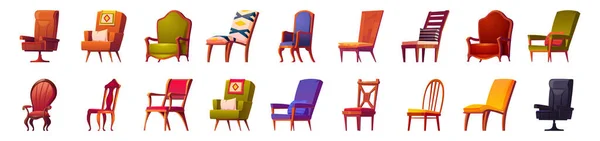 Ensemble de chaises et fauteuils, mobilier de bureau à domicile — Image vectorielle