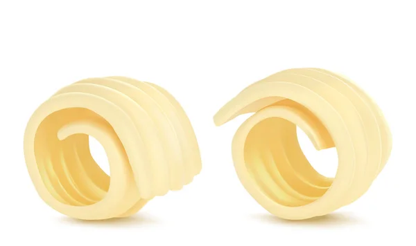 Butter curl or swirls 3d vector illustration — Stockový vektor