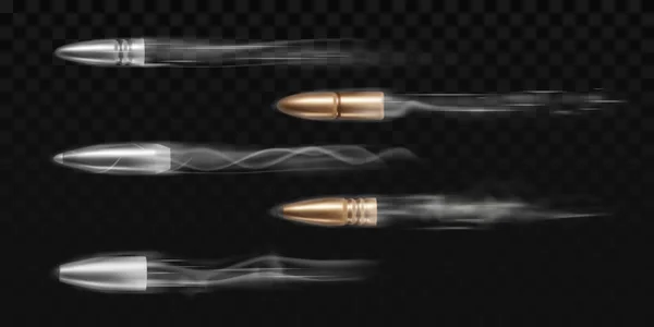 Fired bullets with smoke traces — Image vectorielle