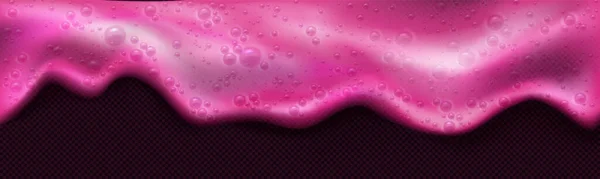 粉红肥皂泡、洗涤剂或洗发水 — 图库矢量图片