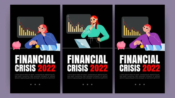 Financial crisis 2022 posters — Stock Vector