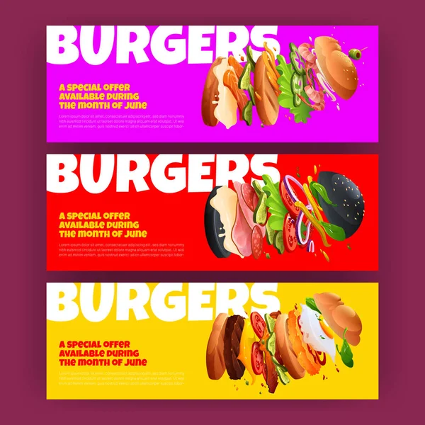 Plakáty Burger special offer — Stockový vektor