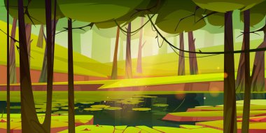 Bataklık ya da göletli yaz ormanı