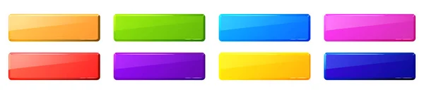 Colored rectangular web buttons — Vetor de Stock