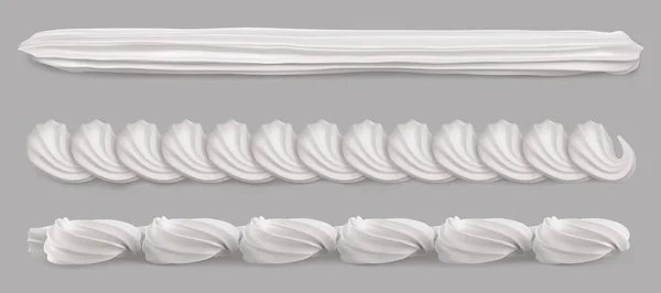 Whipped cream border, white vanilla swirl — Image vectorielle