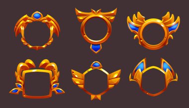 Oyun ödülleri için boş altın çerçeveler