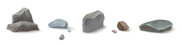 Горные породы, камни, галька или валуны установлены — стоковый вектор