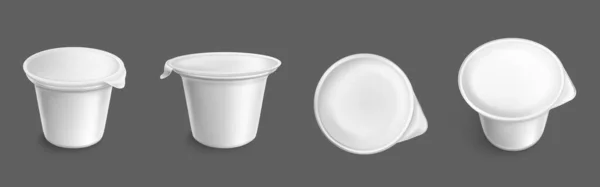 White plastic container for yogurt — Stock Vector