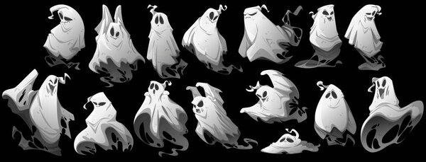 Halloween set with ghost characters