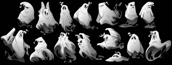 Halloween zestaw z postaciami ducha Wektor Stockowy