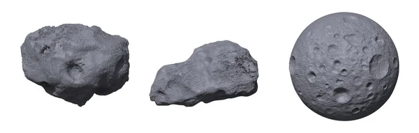 Asteróides Pedra Ilustração Vetorial Realista Meteoro Pedra Espaço Rocha Com —  Vetores de Stock