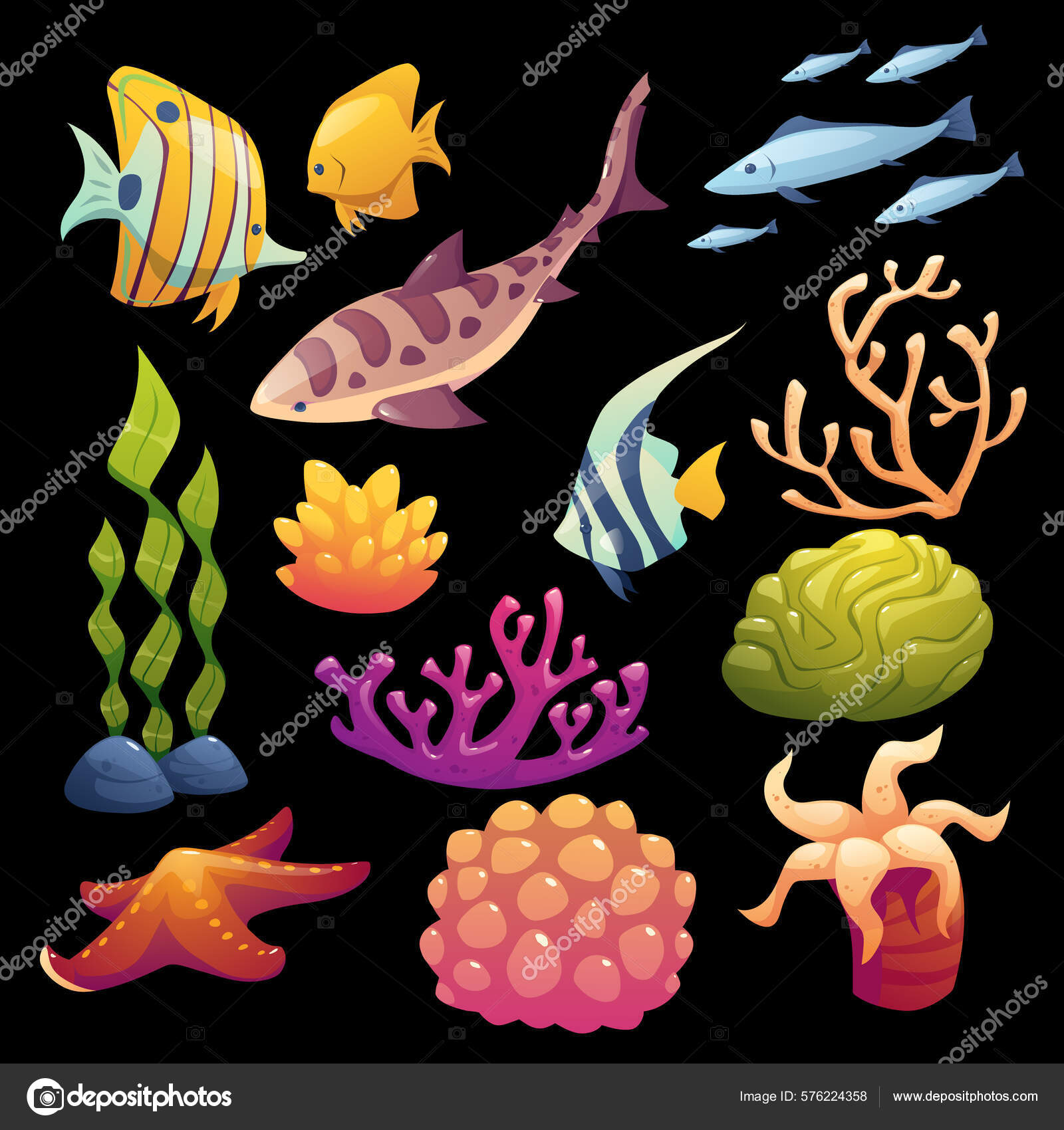 Estêncil de Peixe Tropical | Artes com papel, image size:1600x1700