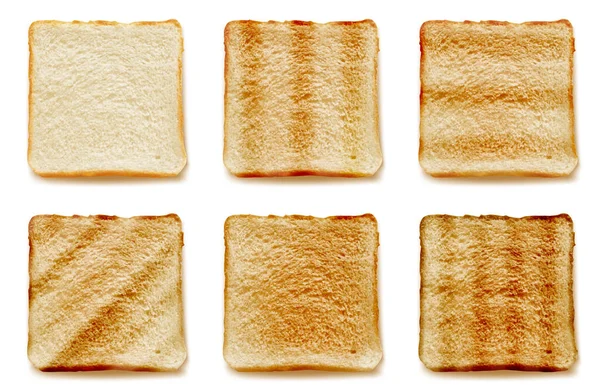 Toasted Bread Sandwich Isolated Vector Set Realistic Illustration Top View — Stock Vector