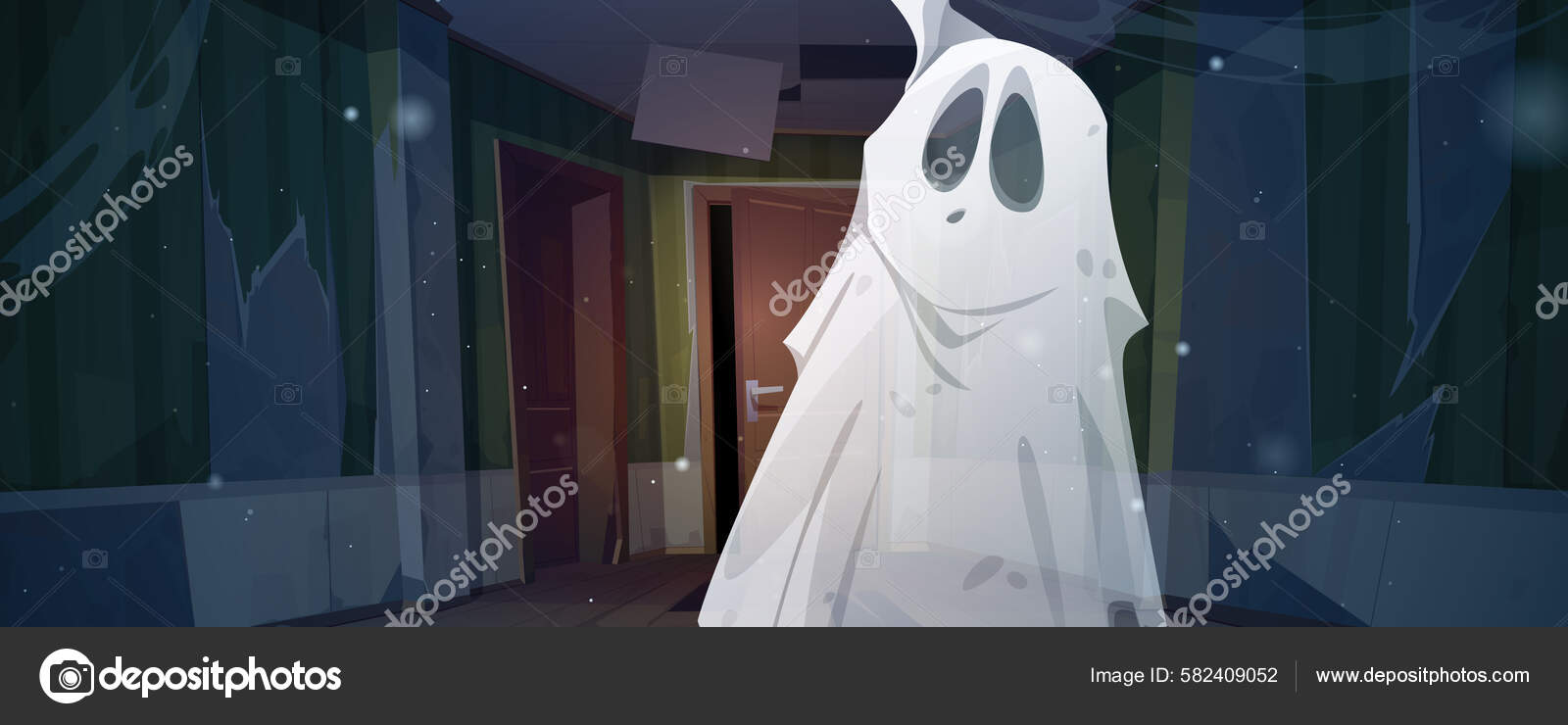 Fantasma Assustador Perto De Uma Cafeteria Abandonada Para O Jogo  Ilustração Stock - Ilustração de cartoon, loja: 269807907