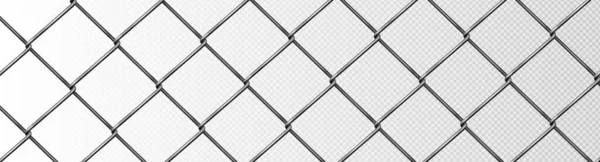 Metal Fence Mesh Pattern Steel Wire Grid Isolated White Transparent — Stockový vektor