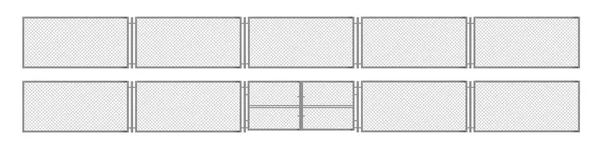 Заборная Сетка Проволоки Металлическая Сетка Воротами Стальные Ограждения Сегменты Защитный — стоковый вектор