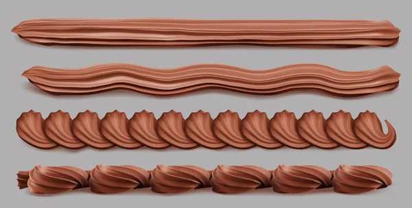Chocolate Cream Whip Border Whipped Brown Swirls Frame Cocoa Taste — ストックベクタ