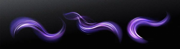 Neon Magic Glowing Swirl Wind Effect Purple Twirl Blue Shine — Stockový vektor