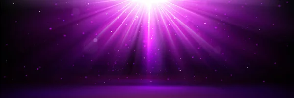 Magic Background Purple Light Rays Effect Vector Realistic Illustration Star — Vector de stock