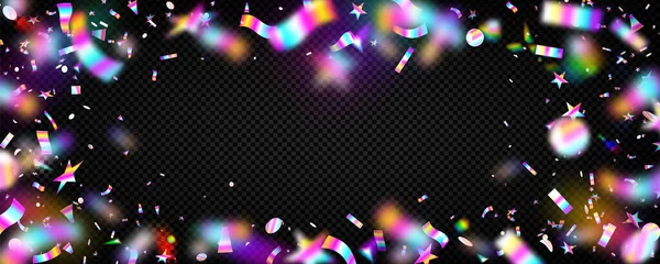 Colorful Confetti Frame Transparent Background Birthday Anniversary Party Celebration Border — Image vectorielle