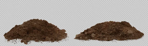 Soil Pile Dirt Mud Compost Mound Isolated Transparent Background Vector — Stockvektor
