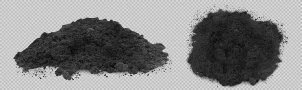 Μαύρος Σωρός Χώματος Χώμα Λοφίσκος Χούμου Μπροστά Και Πάνω Όψη — Διανυσματικό Αρχείο