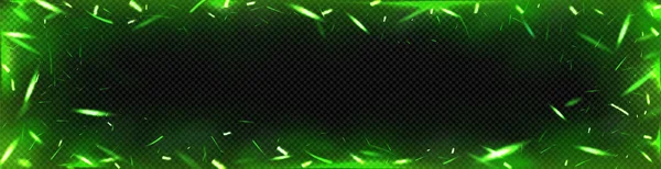 Frame Magic Green Mist Sparkles Flying Sparks Shiny Particles Vector — Stock vektor