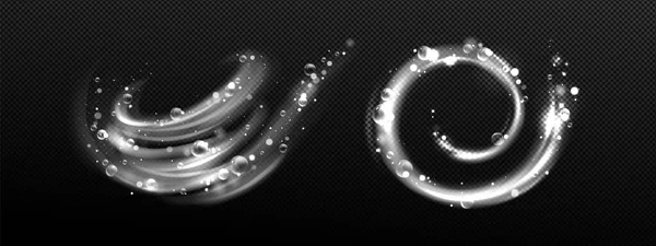 Čistá Mycí Vlna Mýdlo Víří Světelný Efekt Bublinkami Jiskry Svítí — Stockový vektor