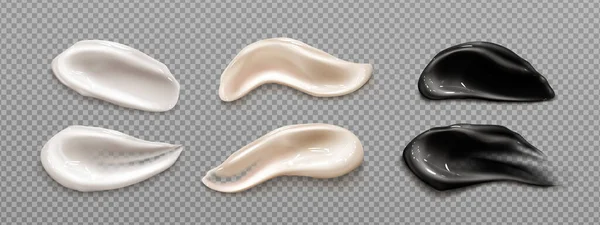 Cream Smears White Black Beige Gel Strokes Cosmetics Swatch Beauty — Image vectorielle