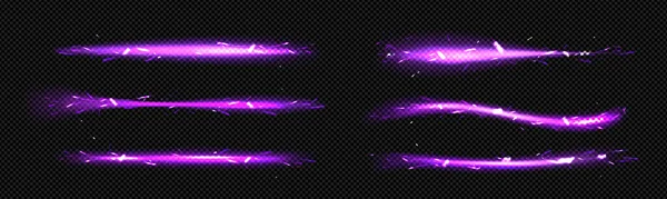 Purple Fire Lines Light Sparks Cracker Trail Effect Isolated Petard — Stockový vektor