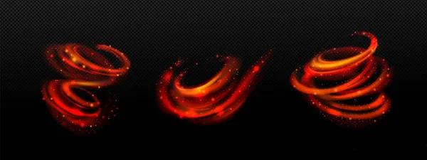 Fire Sparkle Motion Effect Spiral Twist Swirl Magic Spell Sparks — Stok Vektör