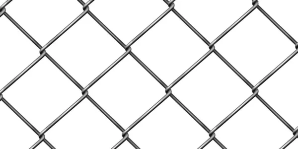 Metal Fence Mesh Pattern Steel Wire Grid Isolated White Background — Stock Vector