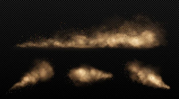 Песчаные Облака Автомобиль Песчаная Буря Пыль Грязные Коричневые Следы Дыма — стоковый вектор