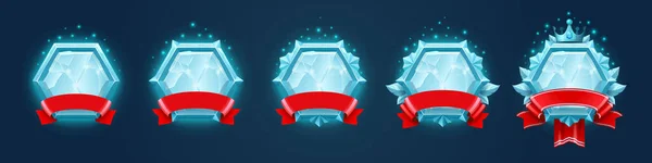 Set Diamond Rank Frames Game Vector Design Luxury Blue Germstone — Stockový vektor