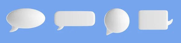 Рендеринг Мовних Бульбашок Ізольовані Білі Комунікації Повітряні Кулі Діалогові Голосові — стокове фото