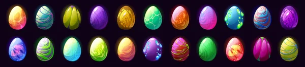 Αυγά Δράκου Κινουμένων Σχεδίων Δεινόσαυρος Και Ερπετό Περιουσιακά Στοιχεία Παιχνίδι — Διανυσματικό Αρχείο