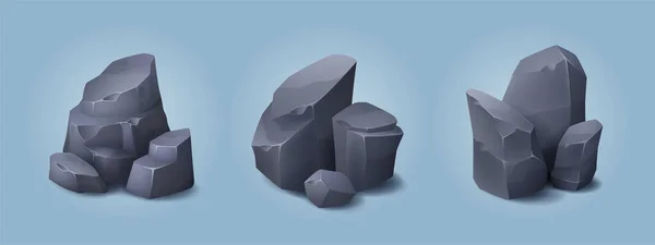 Skały Górskie Kamienie Lub Głazy Naturalne Elementy Konstrukcyjne Materiały Geologiczne — Wektor stockowy