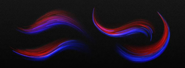 Geschwindigkeit Bewegungslichteffekt Blaue Und Rote Spuren Dynamischer Bewegung Leuchten Des — Stockvektor