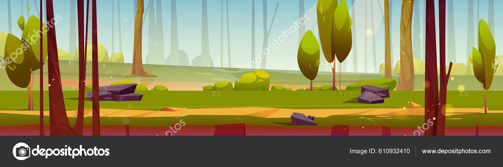 Текстура Дороги Лесу Игровом Поле Сцена Уровня Игры Летним.