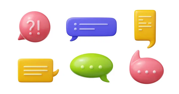 Visualizzare Bolle Vocali Comunicazione Isolata Chat Palloncini Domanda Dialogo Parlare — Foto Stock