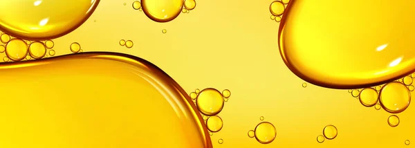 Oil Drops Texture Omega Bubbles Gold Liquid Skincare Essential Droplets — Stockový vektor