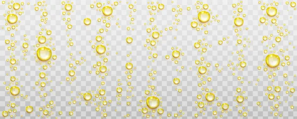 Yellow Fizz Air Bubbles Champagne Soda Drink Mineral Water Abstract — Stock Vector