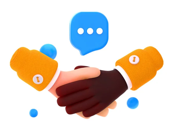 Handshake Icon Concept Multicultural Partnership Business Deal Agreement Cooperation Corporate — Stock Photo, Image