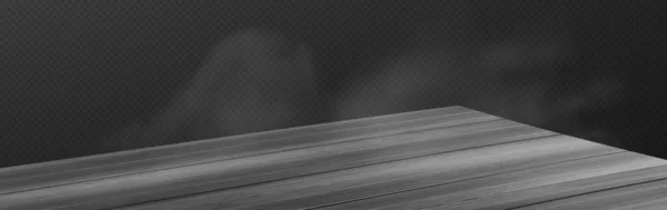 Угловой Вид Деревянной Столешницы Паровыми Облаками Над Ней Изолирован Прозрачном — стоковый вектор