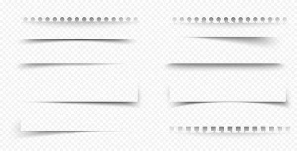Тіньові Рамки Паперового Листа Сторінок Блокнота Блокнота Кутові Лінійні Тіньові — стоковий вектор
