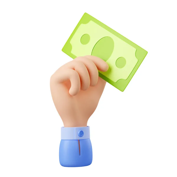 Homem Mão Segurar Dinheiro Papel Nota Dólar Conceito Pagamento Dando — Fotografia de Stock