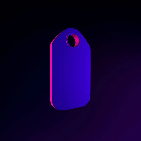 Neon Függőcímke Ikon Rendering Interfész Elem Sötét Izzó Szimbólum — Stock Fotó