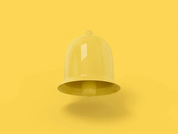 Yellow One Color Bell Yellow Flat Background Minimalistic Design Object — Fotografia de Stock