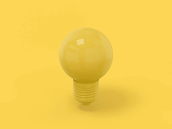 Gul Färg Lampa Gul Platt Bakgrund Minimalistiskt Designobjekt Renderingsikon Gränssnittet — Stockfoto