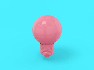 Pink one color lamp on a blue flat background. Minimalistic design object. 3d rendering icon ui ux interface element.